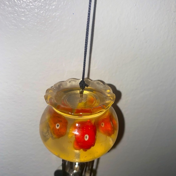 Antique cat and fish  wind chime - Picture 6 of 8